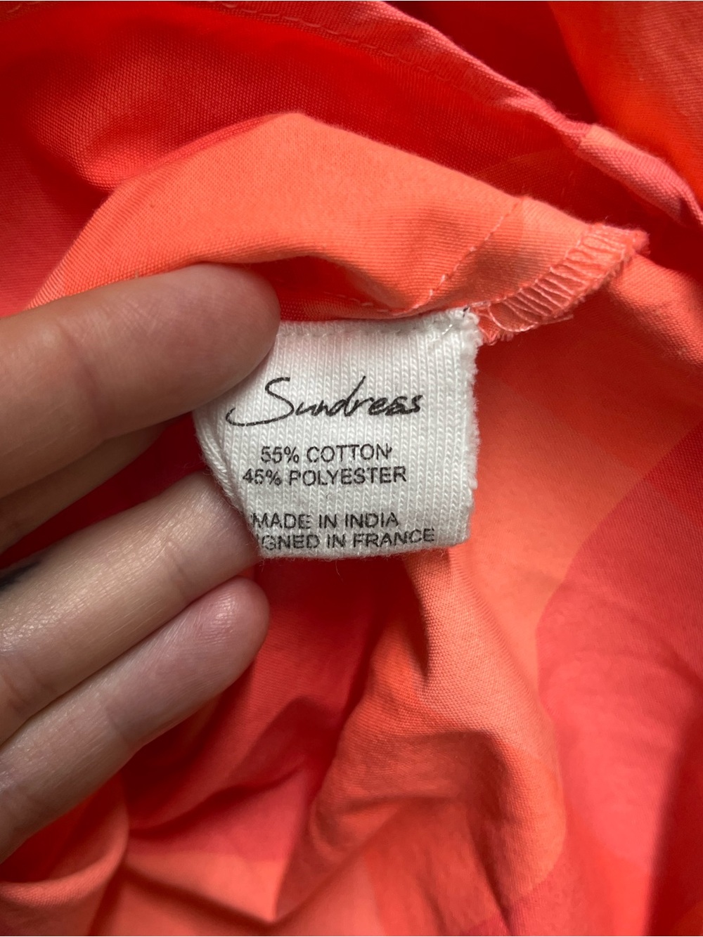Sundress Alicia Romper in Big Gingham Neon Coral size XS/S - Picture 5 of 8